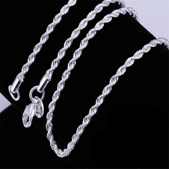 Other - silver Necklace Women Man necklace 2mm Twist Rope